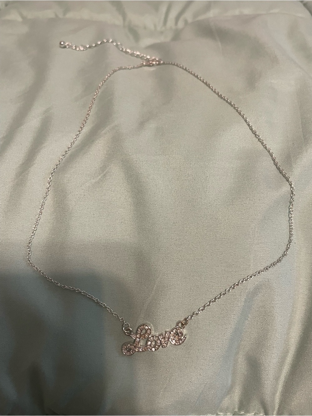 Love Script Pendant Necklace in Silver